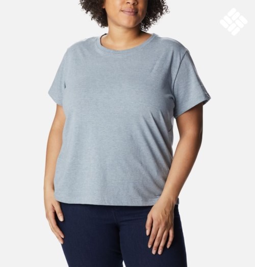 Columbia Sapphire Point Kort Sleeve T-skjorte Dame Grå | Plus Size 17264I